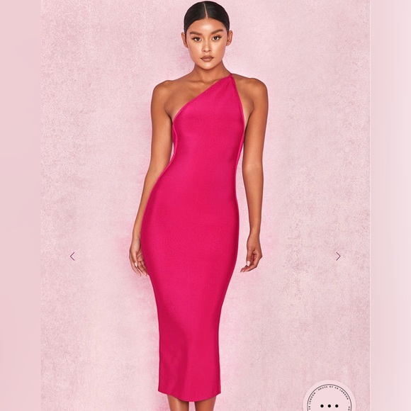 House of CB Dresses & Skirts - House of CB Hot Pink One Shoulder Bandage Dress Size Large